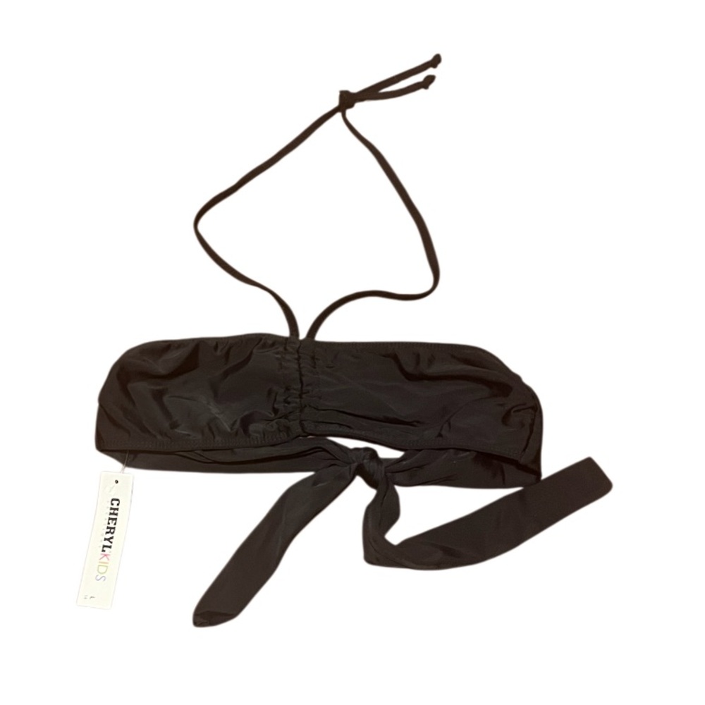 NWT CherylKids Cider Black Tie Bikini Top